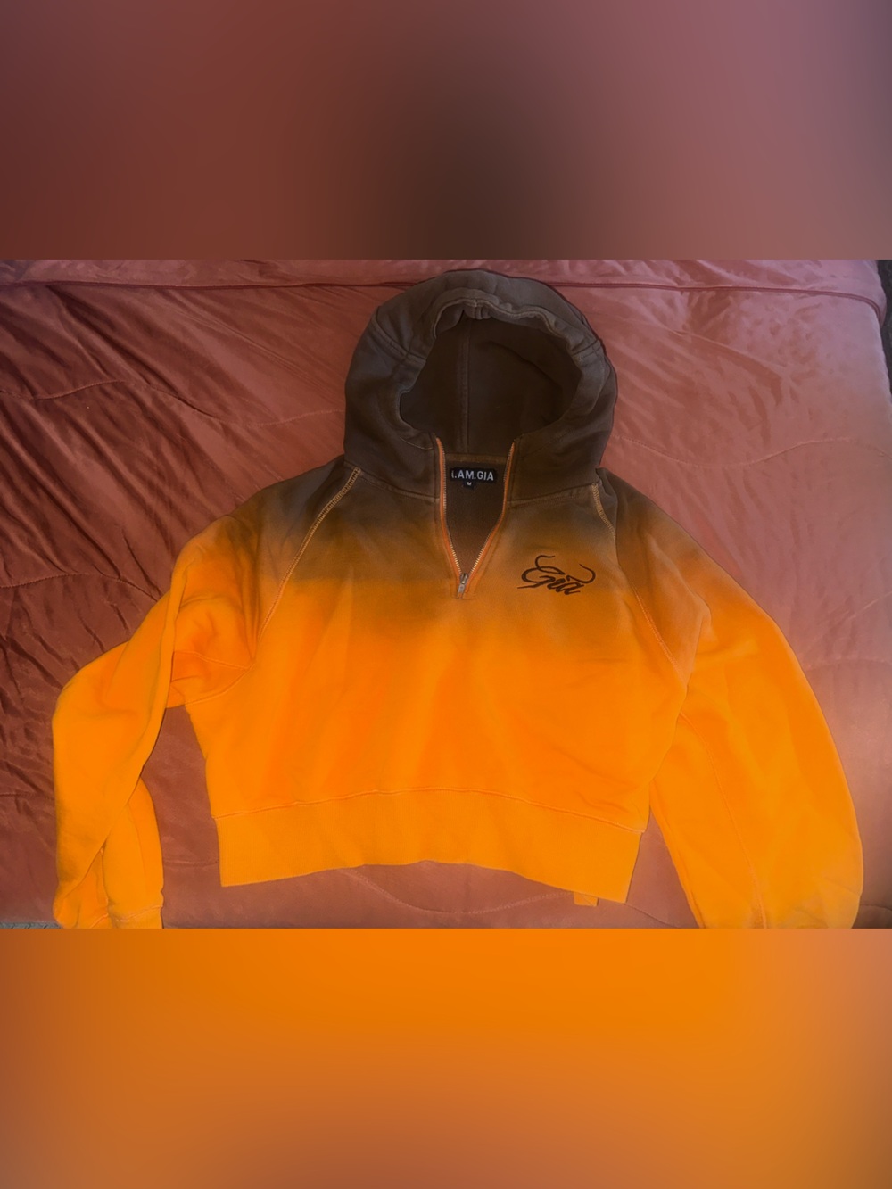 I.AM.GIA orange & brown ombré medium cropped sweatshirt